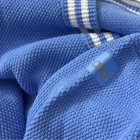 alo tennis club sweater knit cardigan Crystal Clear Blue size XS